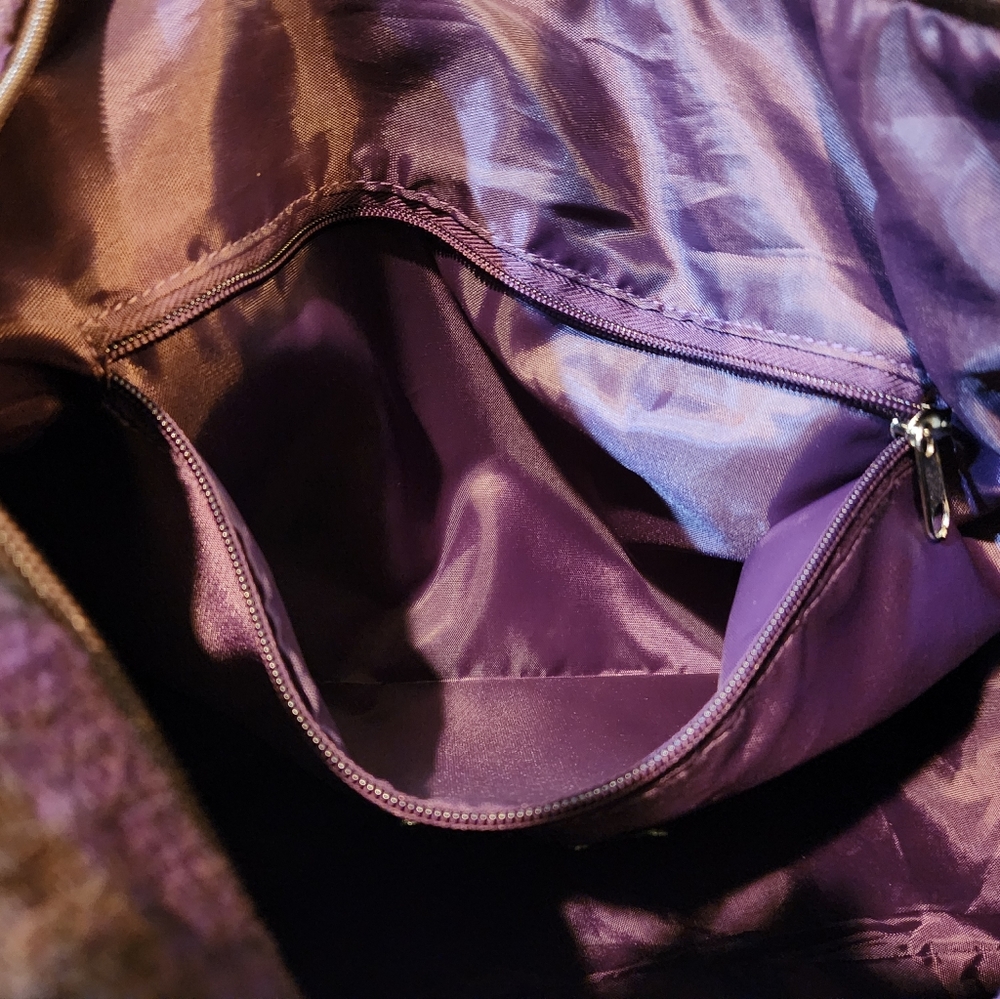 CYNTHIA ROWLEY Purple Plaid Dufflebag/Weekend bag - Picture 8 of 10